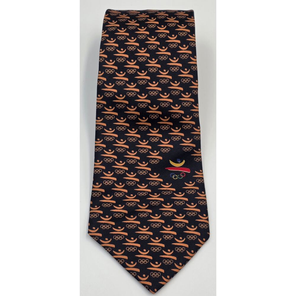 1992‎ Barcelona Olympics Mens Neck Tie 58" All Over Print Logo Standard Pointed